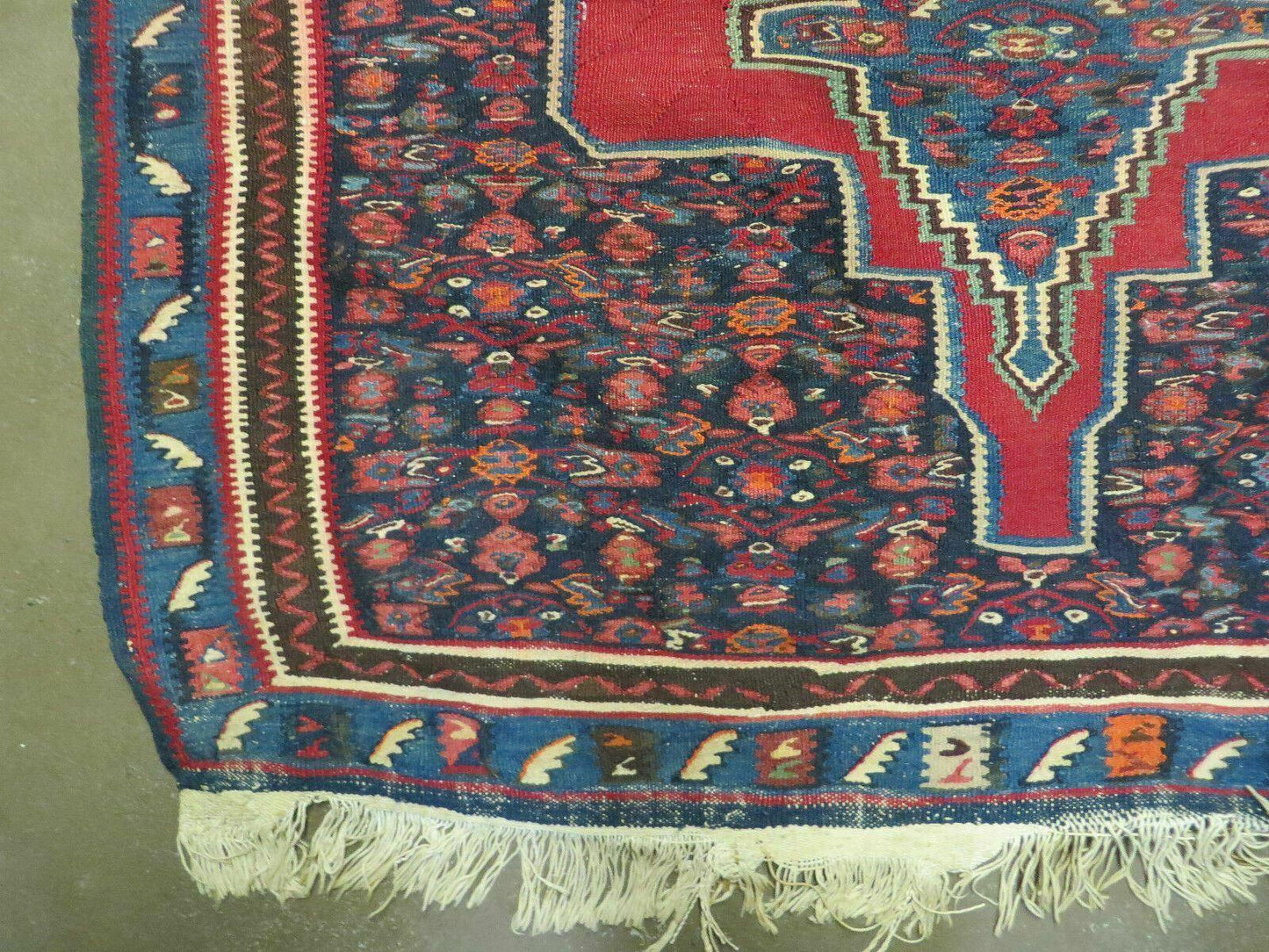 4' X 5' Antique Handmade Turkish Wool Kilim Flat weave Rug Blanket Tribal