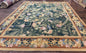 Needlepoint Rug 8x10, Vintage, Handmade, Wool, Green, Leaves & Fruits