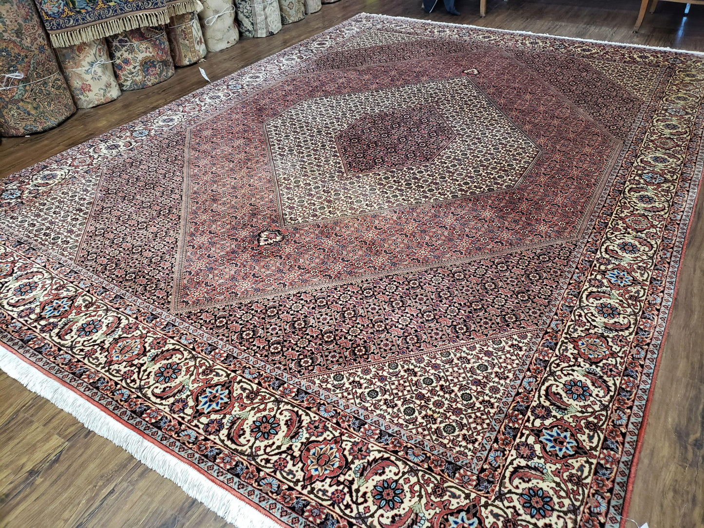 Persian Bijar Rug 8x11 - Herati Mahi Pattern