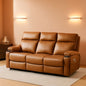 Power Three Seat Recliner Sofa With USB Ports Brown Finish