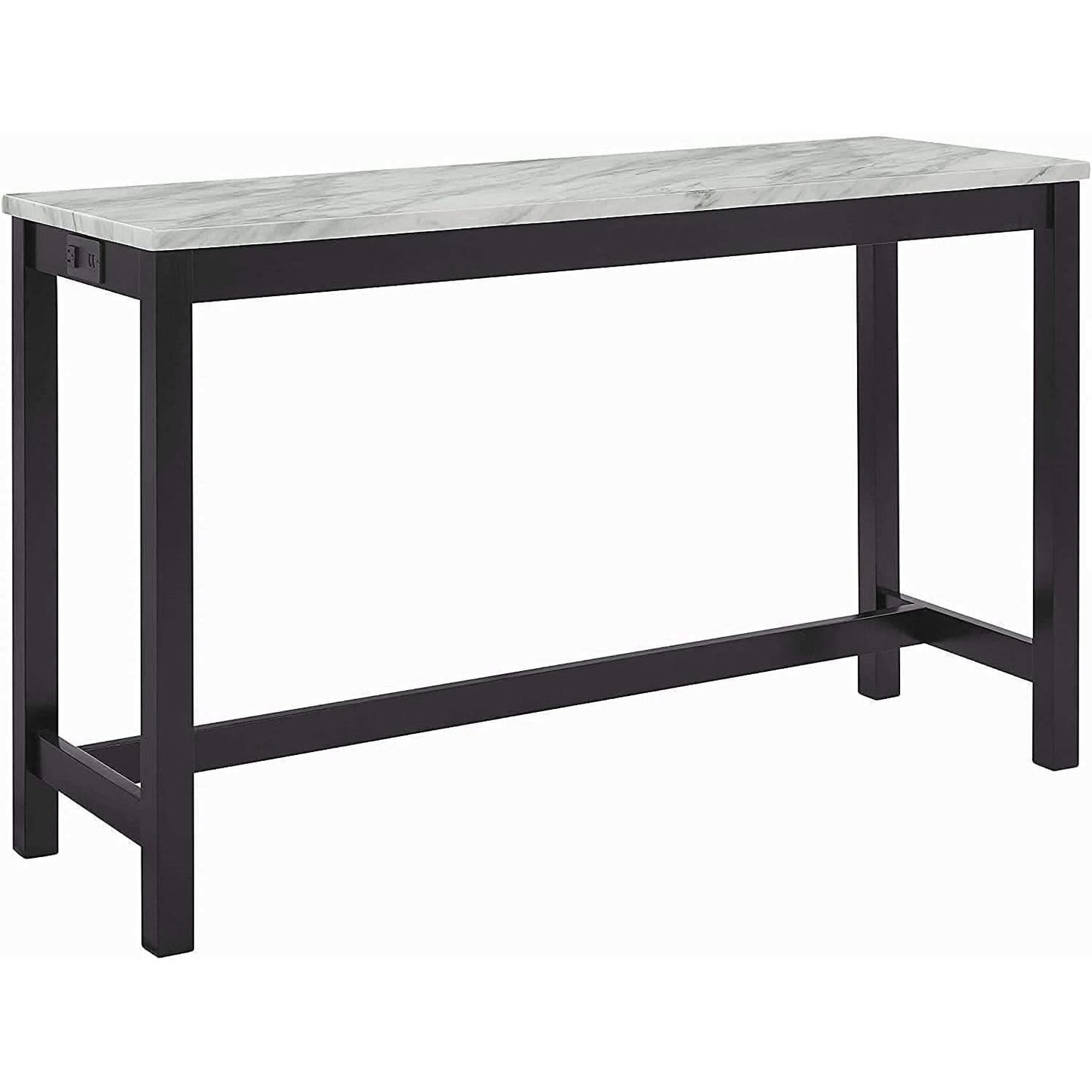 Blue Velvet Bar Table Set With 3 Stools Faux Marble Top