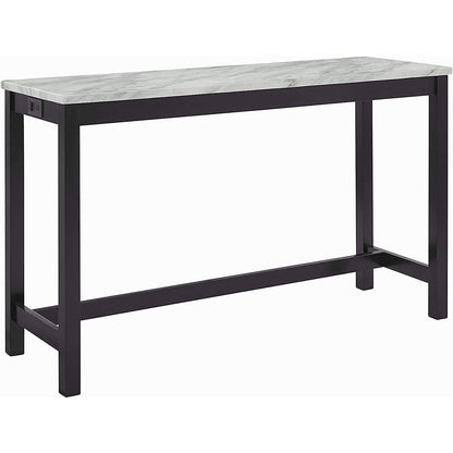 Blue Velvet Bar Table Set With 3 Stools Faux Marble Top