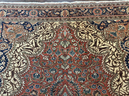 Turkish Kayseri Rug 6x10, Antique Turkish Carpet, Floral Medallion, Oriental Carpet, Red
