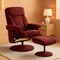 Burgundy Swivel Recliner With Ottoman Massage For RV