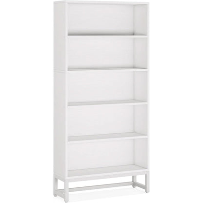 Tall 70.8 Inch Bookcase 5 Tier Heavy Freestanding White