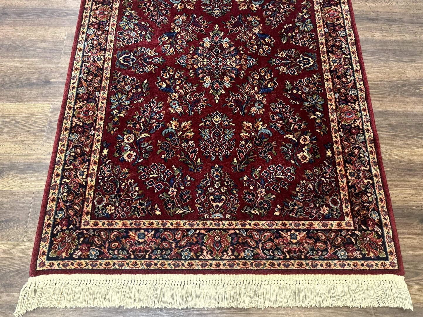 4x6 Karastan Rug Red Sarouk #785, Wool Pile Original 700 Series, Vintage Discontinued