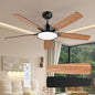 52 Inch Black Ceiling Fan With LED Light And Remote