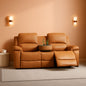 Leather Recliner Sofa Set With Drop Table Ginger 3Seater