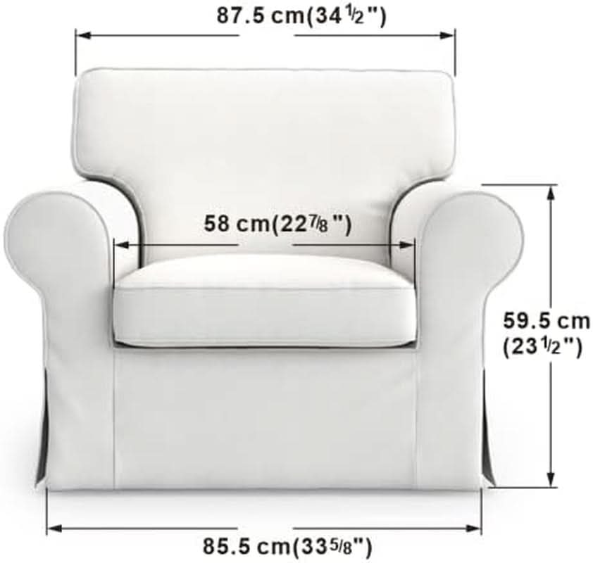 Ektorp Armchair Slipcover Cotton Blue For Ikea Ektorp Chair