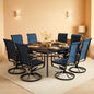 9 Piece Outdoor Dining Set Blue Patio Table With Chairs