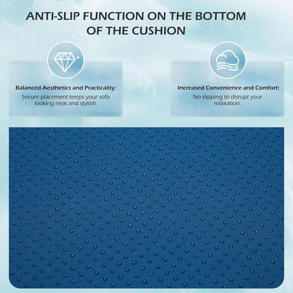 Outdoor Replacement Cushions For 14 Piece Rattan Wicker Set Water Repellent Blue