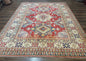 Turkish Kazak Rug 7.6 x 9.5, Geometric Medallions, Caucasian Pattern