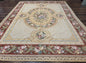 Needlepoint Rug 8x10, Aubusson Savonnerie European Carpet, Floral, Elegant