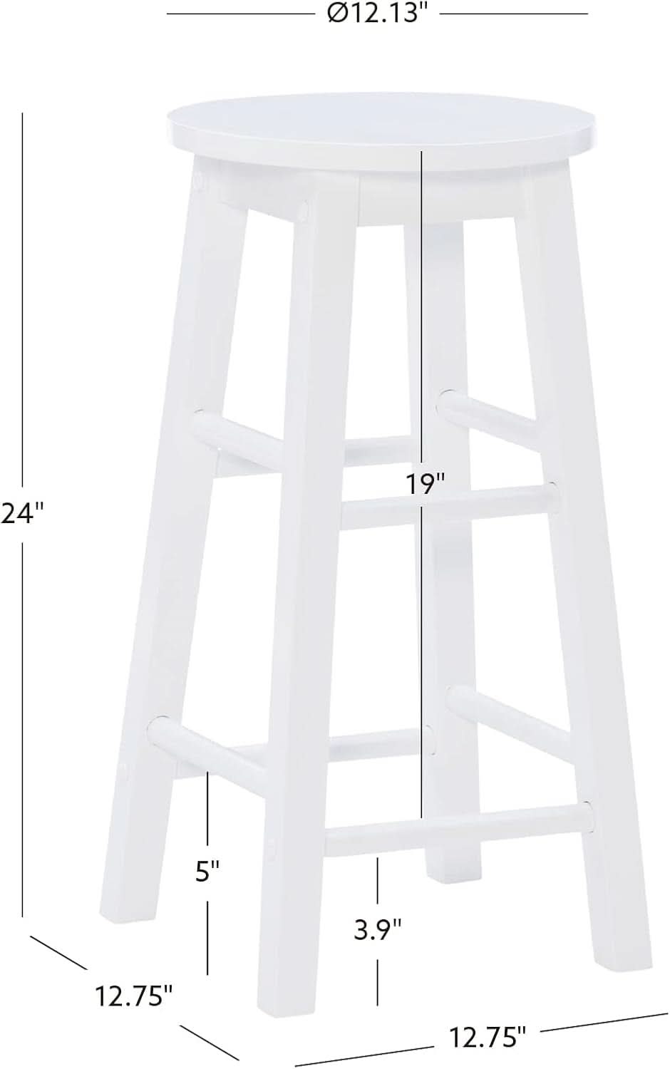 Zeke White 24 Inch Counter Stool Modern Kitchen Seating