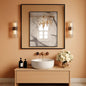 36 Inch Black Rectangle Bathroom Mirror With Tempered Glass