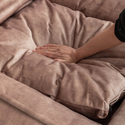 Oversized Velvet Floor Sofa Bed – 5 Adjustable Positions, Massage Pillow, 350 lb Capacity