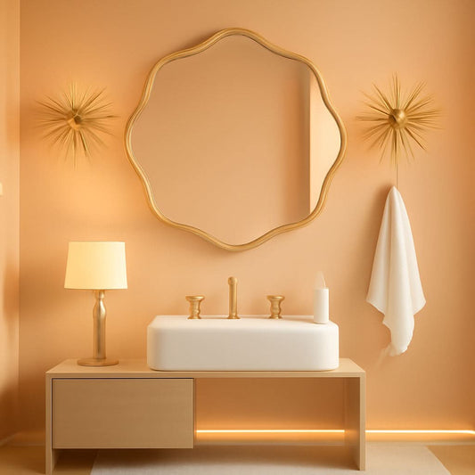 Gold Round Wall Mirror 20 Inch Decorative Home Accent