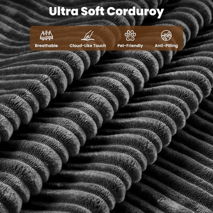 Grey Corduroy 81 Inch Ultracomfort Foldable SofaBed