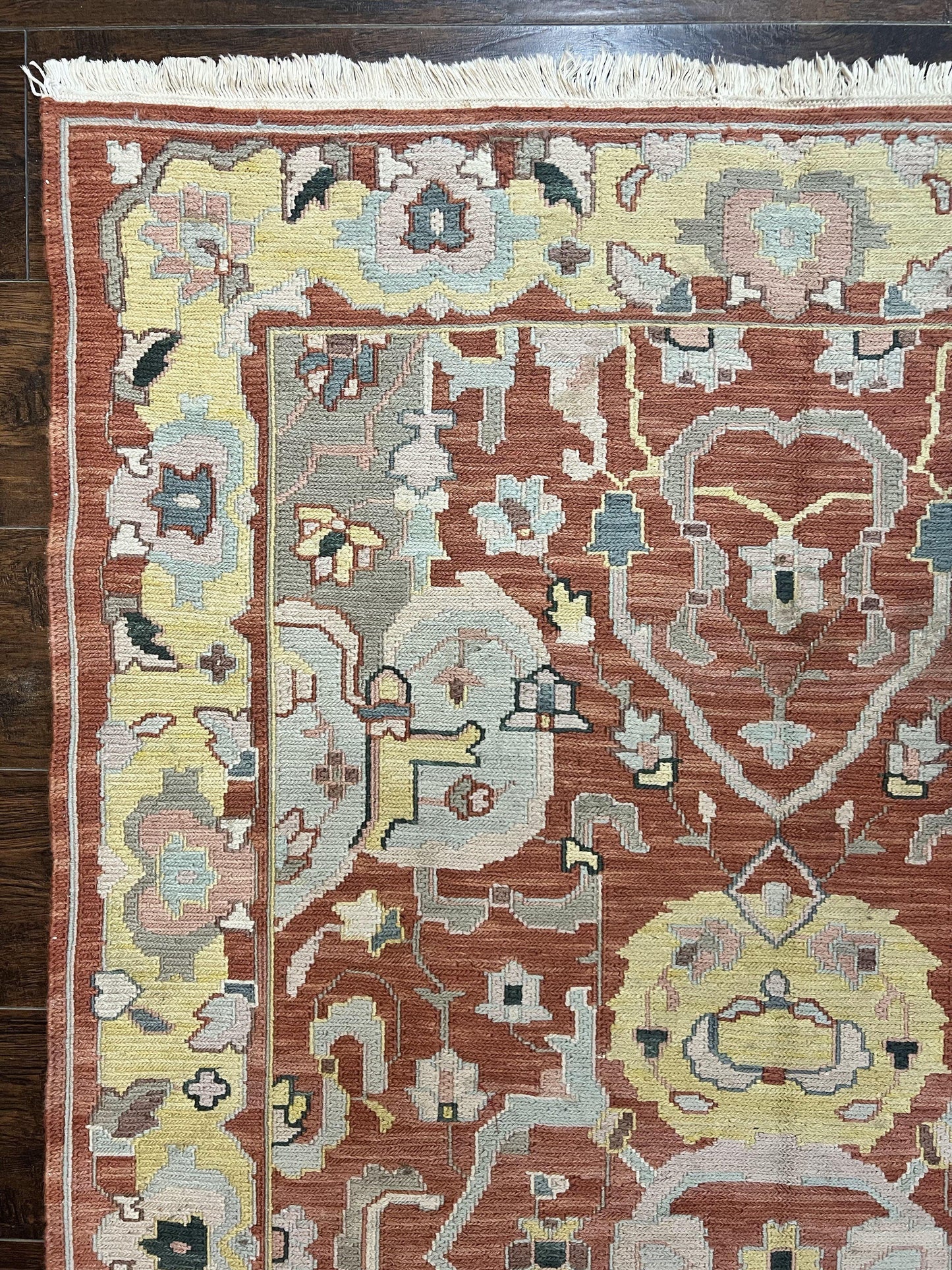 Turkish Flatweave Kilim Rug 4x6, Geometric Wool Handmade Carpet, Vintage