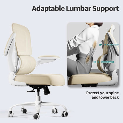 Ergonomic Office Chair With Mesh Back 330 Lb Capacity Beige