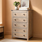 Rustic Oak Tall Dresser 5 Drawer Chest For Bedroom