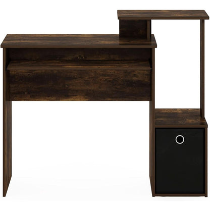 Amber Pine Black Econ Writing Desk With Keyboard Tray