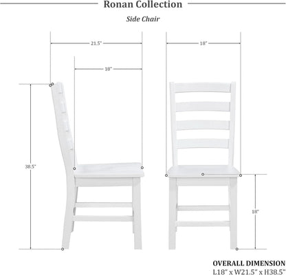 White Farmhouse Dining Chairs Set of 2 With Footrest