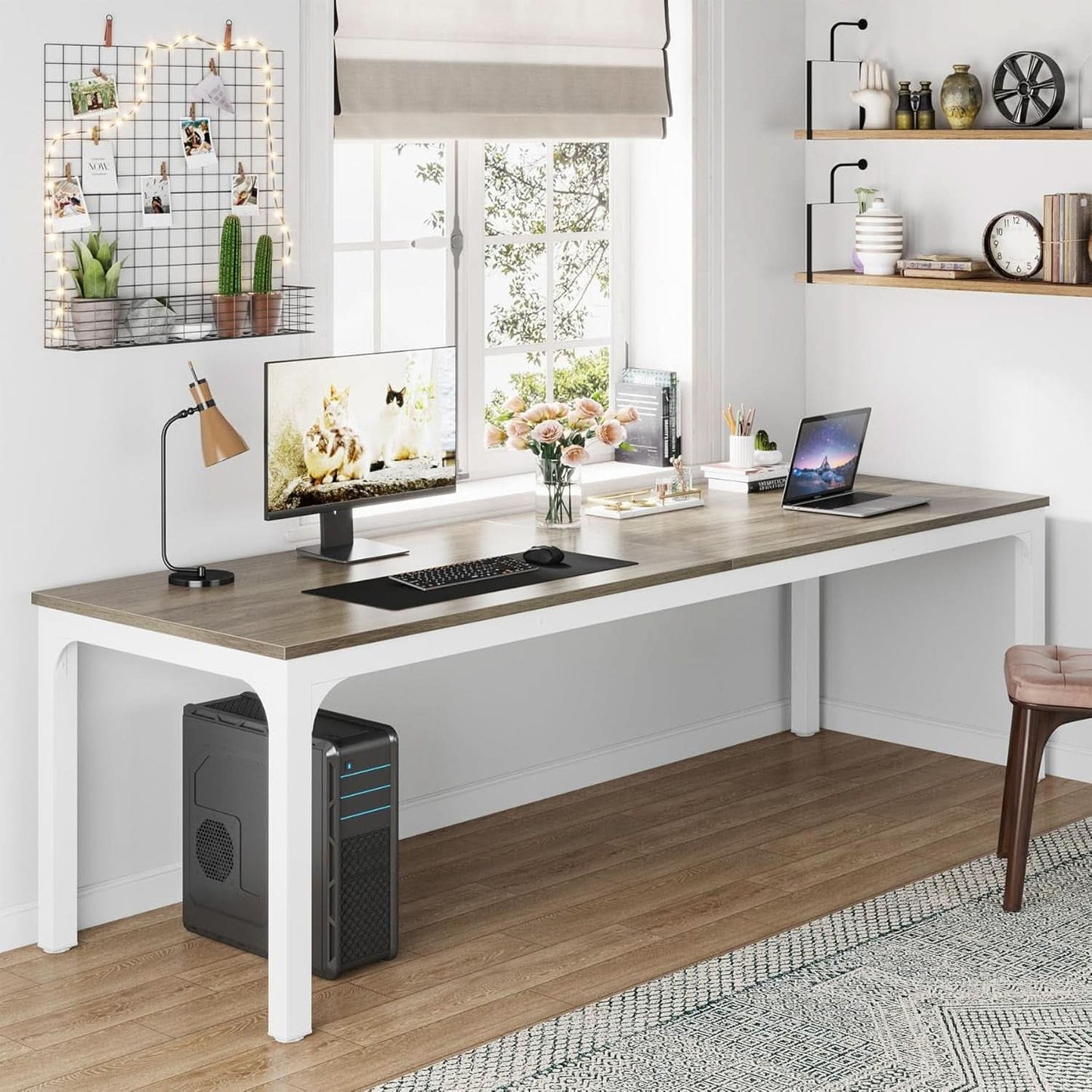 78.7 Inch Extra Long Computer Desk For Two People Office