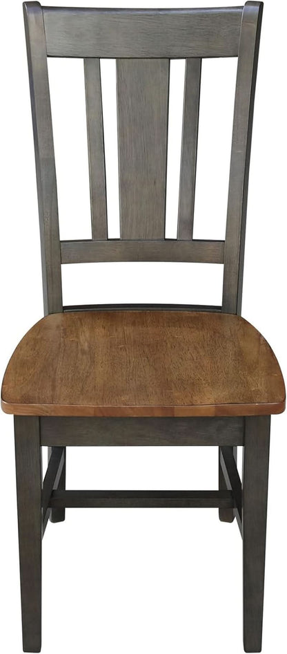 International Concepts Splatback Dining Chair Hickory Washed Coal