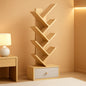 8 Tier Tree Bookshelf With Drawer Natural Wood Bookcase