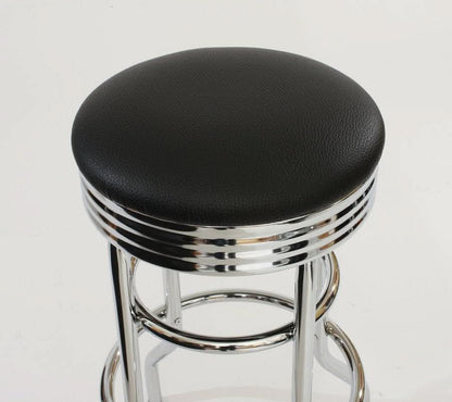 Heavy Duty Backless Swivel Bar Stools with Faux Leather