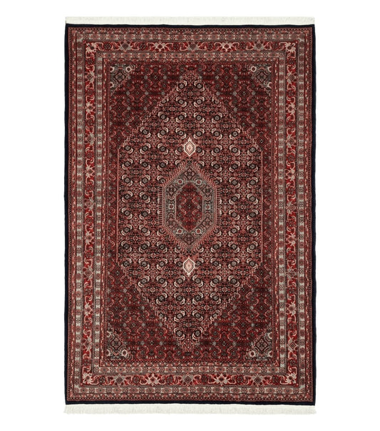 Indo Persian Bijar Rug 6x9, Hand Knotted Wool Carpet