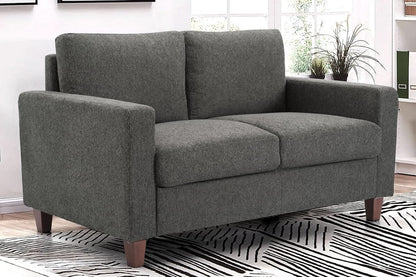 Miles 2 Piece Couch And Loveseat Set With Reversible Pillows Grey