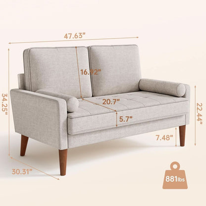 Ashbeige Modern Loveseat For Small Spaces Pocket Spring