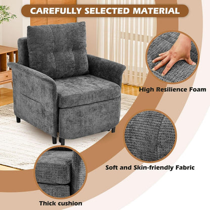Convertible Sleeper Chair 79-Inch With Adjustable Backrest