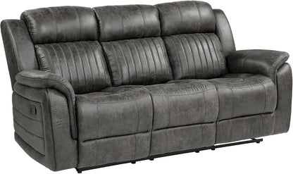 3 Piece Recliner Living Room Set In Brownish Gray Microfiber