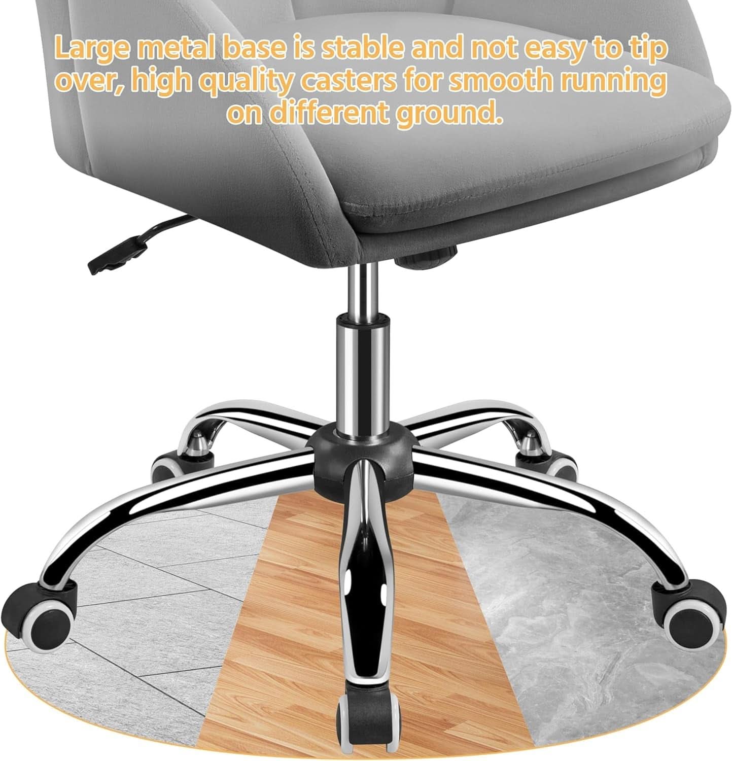 Dark Gray Desk Chair With Armrests For Home Office