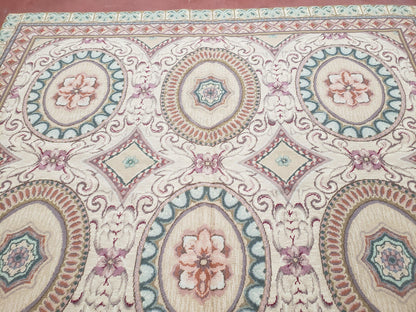 New Needlepoint Rug, 6x9 Needlepoint Carpet, Flatweave Rug, Vicotorian French European English Decor, Elegant Rug for Living Room, Handmade