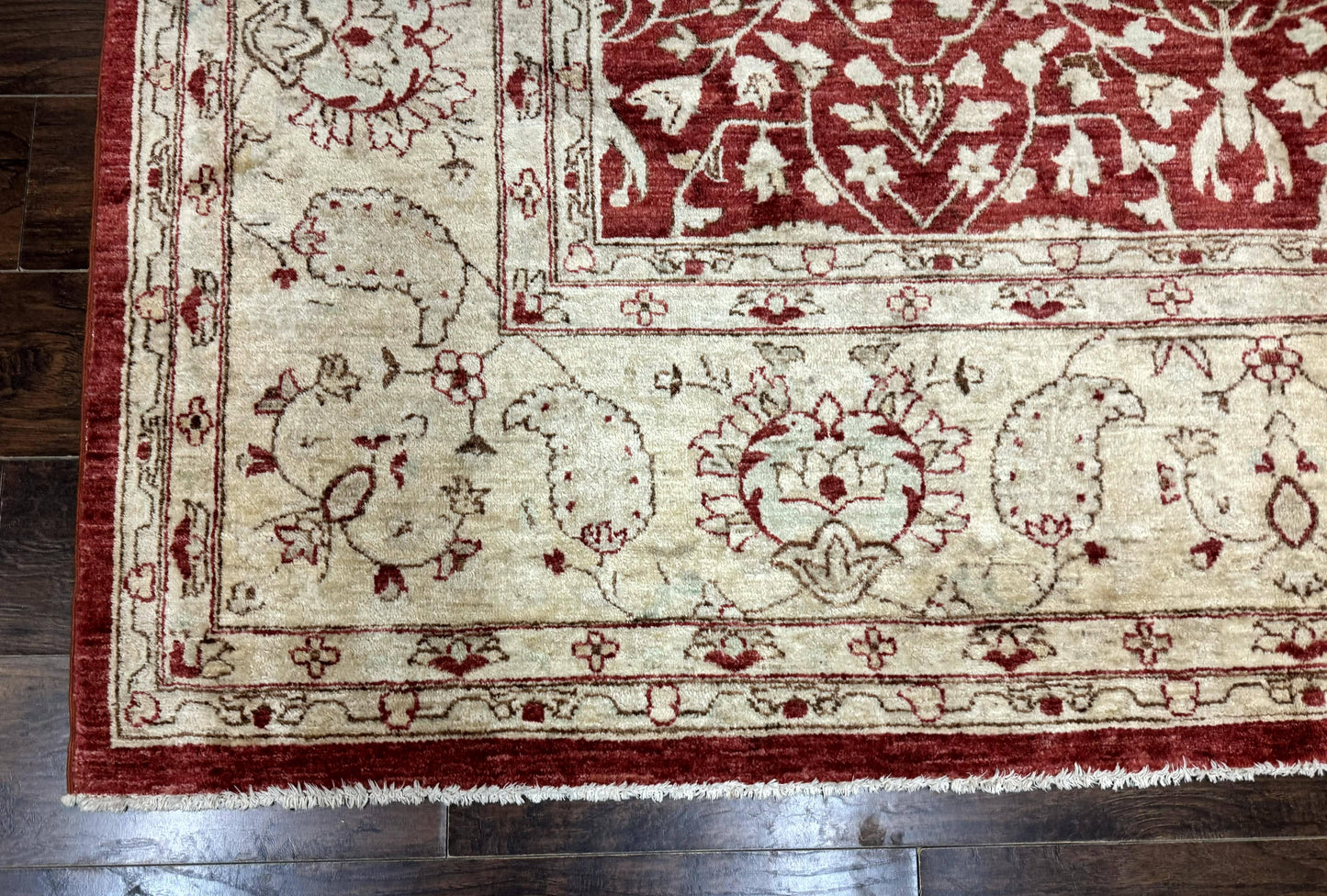 Pakistani Chobi Rug 8x10, Red, Handmade
