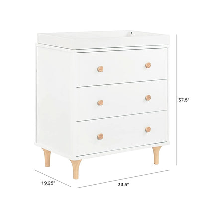 Lolly 3 Drawer Changer Dresser Removable Changing Tray White