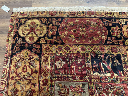 Indo Persian Rug 9x12, Bakhtiari Panel Design, Multicolor, Soft Wool Pile