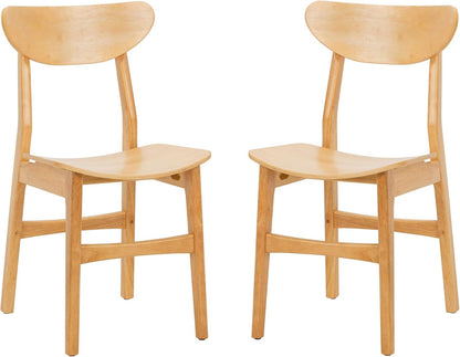 Dining Chairs Set Natural Wood Mid Century Retro 2 Chairs
