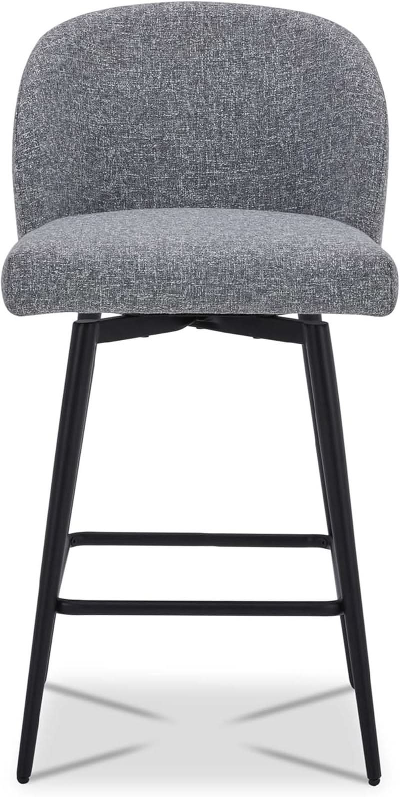 Set Of 3 Counter Height Bar Stools 360 Degree Swivel Grey