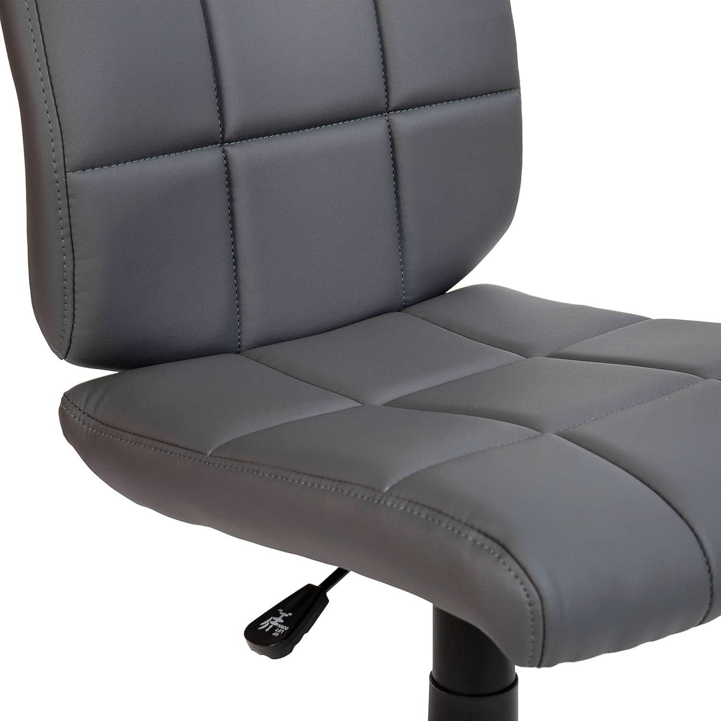 Clayton Mid Back Swivel Task Chair Gray Vinyl Upholstery
