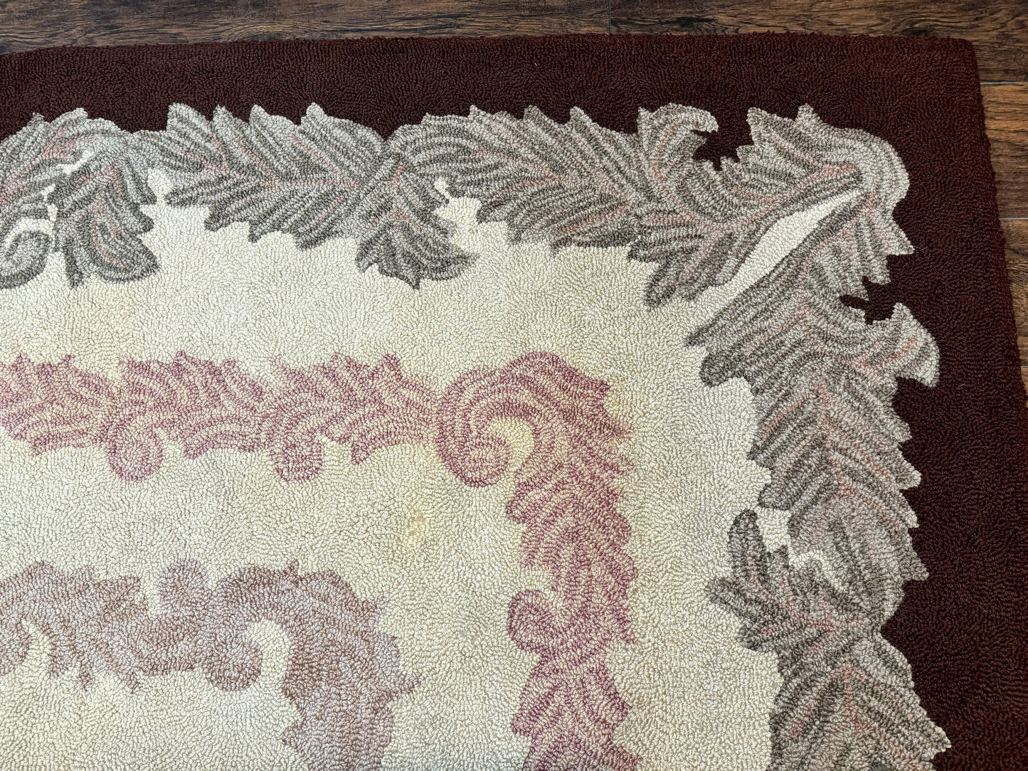 American Hand Hooked Rug 9x12, Vintage Aubusson Carpet, Wool