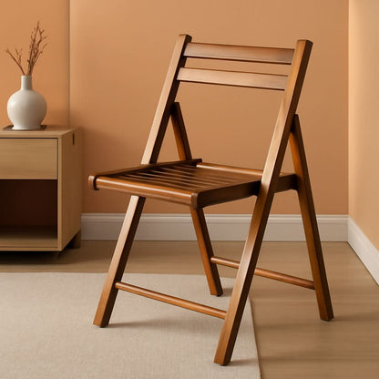 Teak Folding Chair Set 4 Piece Compact Foldable Indoor Outdoor