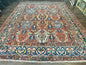 Large Persian Bakhtiari Rug 10x14, Rare Perisan Tribal Rug, Red Blue Ivory Multicolor, Hand Knotted, Semi Antique Carpet