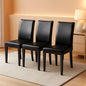 Dining Chairs Set Of 4 Waterproof PU Leather Cushioned With Wood Legs