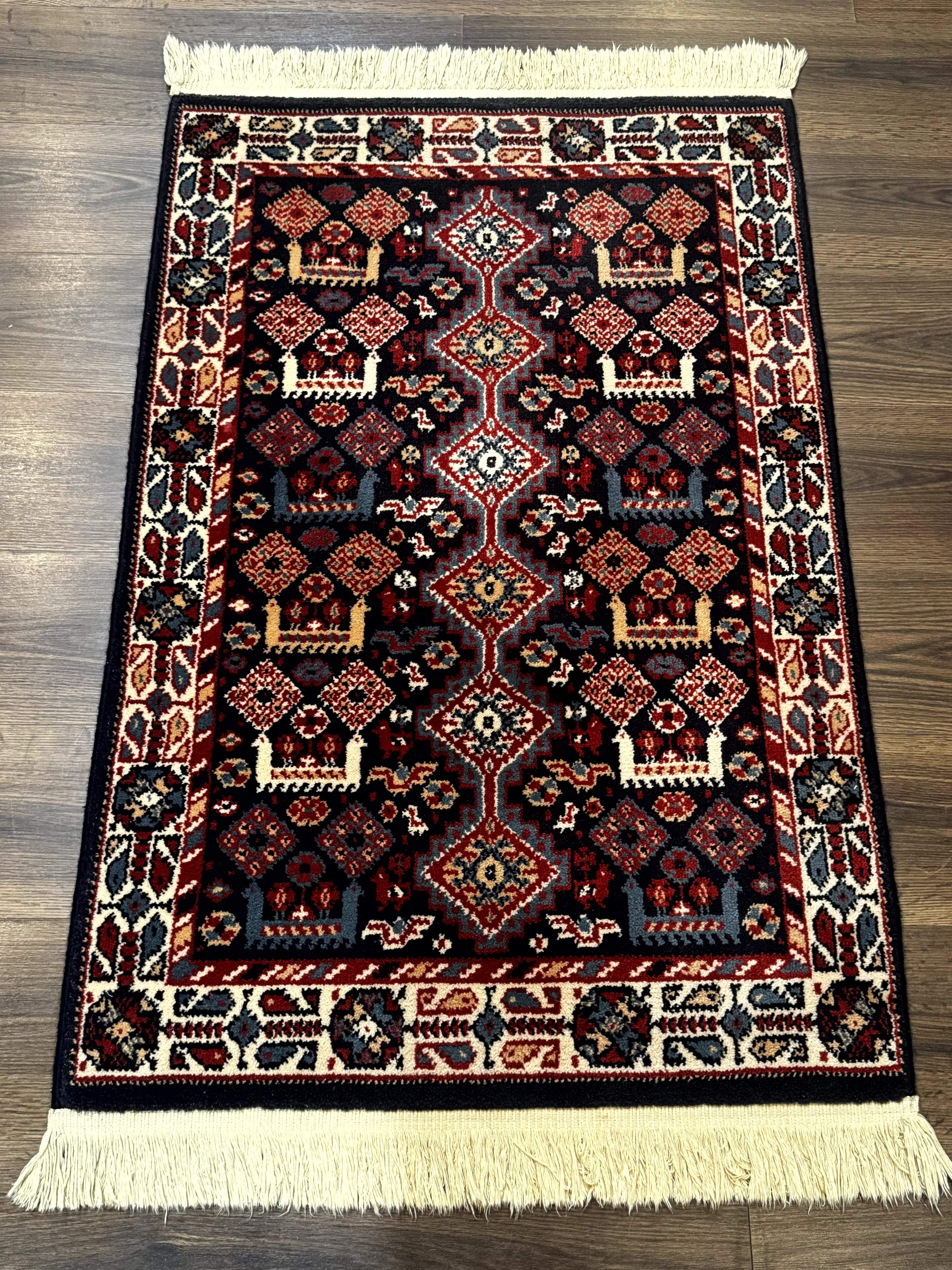 Small Karastan Rug 3x4, Yuruk Collection, Wool, Tribal, Geometric, Nav ...
