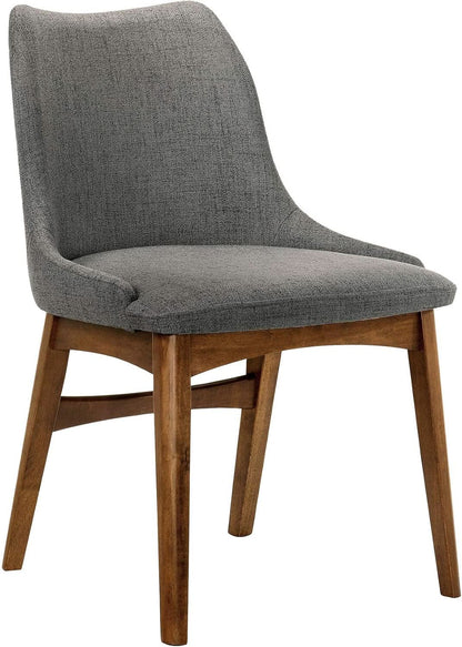 Azalea Charcoal Fabric Wood Dining Side Chairs 19 Inch Seat Height